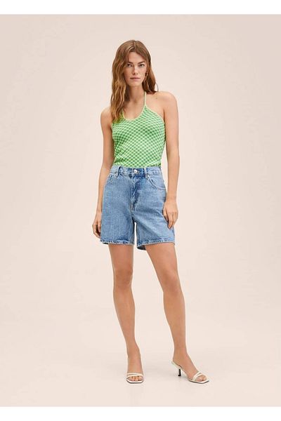 MANGO Woman Top din tricot cu carouri