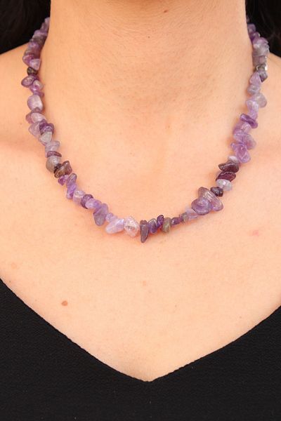 Crystalclem Amethyst Natural Stone Necklace Broken Stone