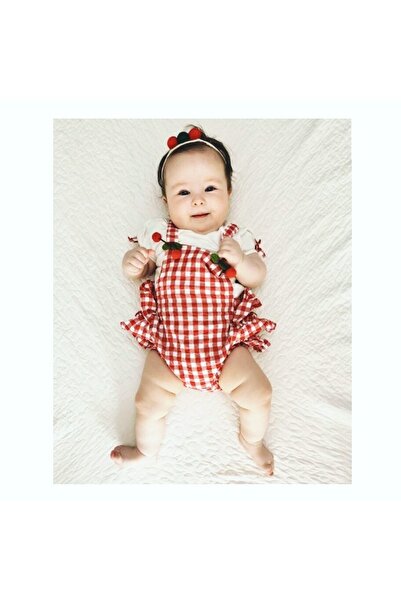 Şirin Şeyler Butiği مجموعة رومبير الكرز من 2 بذلة سالوبيت الكرز