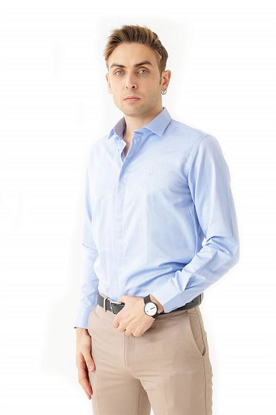 ModaPlaza Ανδρικό μακρυμάνικο σατέν πουκάμισο 2097