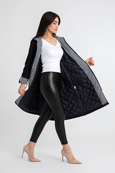 ModaPlaza Kadın Uzun Trenchoat 9091