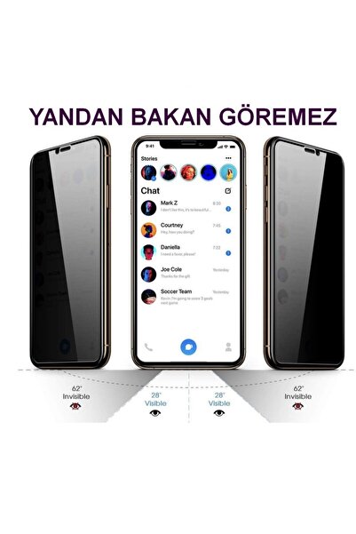 TEKNOPARKTA Iphone Xs Max Uyumlu Hayalet Ekran Privacy Gizlilik Tam Kaplayan ...