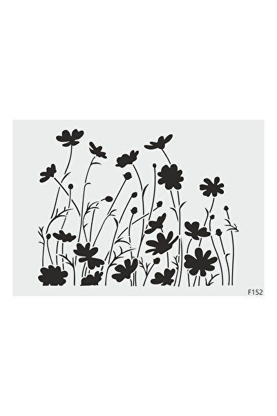 STENCİLTASARIM Stencil Tasarım F152 Gelincik- Dekoratif Duvar, Fayans Ve Eşya Boyama Şablonları 21x30cm