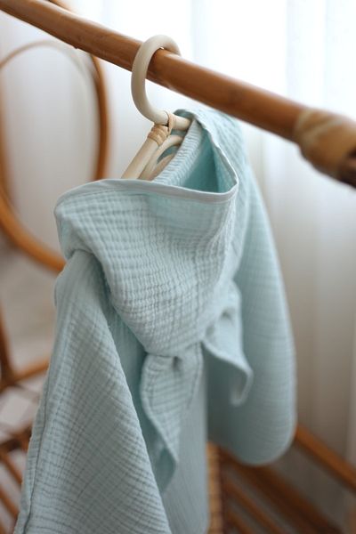 Mujo Baby&Kids 4 Layer Muslin Poncho - 100% Organic Cotton - Mint Green