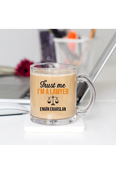 HediyeSec Avukata Özel Isimli Cam Bardak