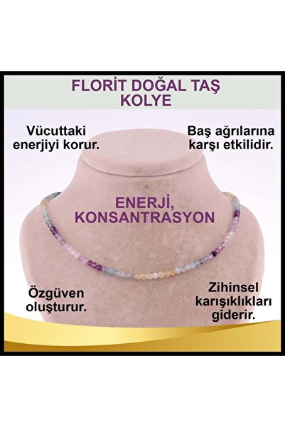 OSMANLI DEĞERLİ TAŞ Sertifikalı Florit Doğal Taş Kolye 3 Mm - M400