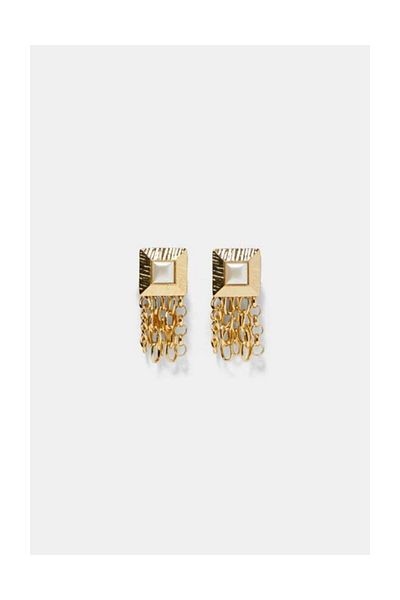 Frilly Women's Yellow Earrings