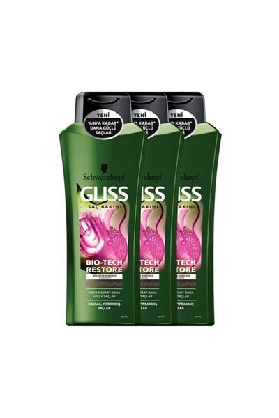 Gliss Bio-Tech 525 ml Strengthening Shampoo - X 3 Pieces