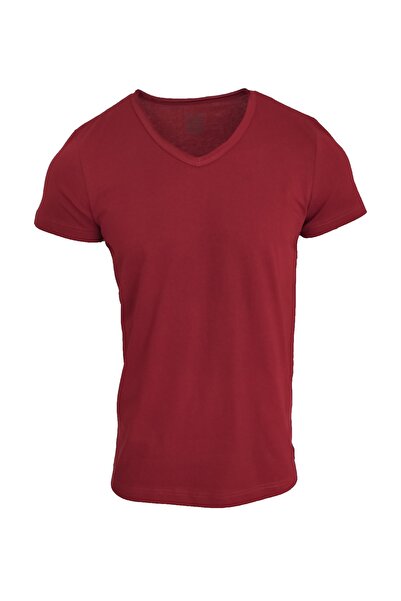 Raf Coll Μπλουζάκι Unisex Basic Claret Red με λαιμόκοψη