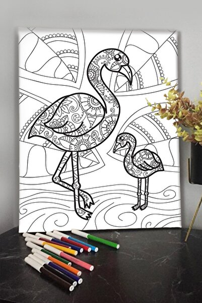 KanvasSepeti Pelikan 40x30cm Çocuklar Için Özel Boyanabilir Tablo Mandala Tab...
