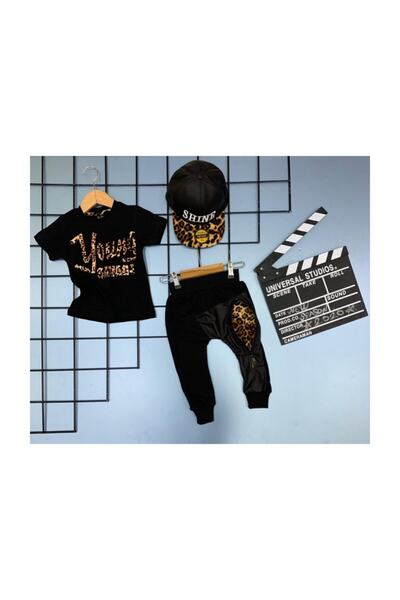 Tarzkids Costum leopard Swage Young Negru pentru băiat