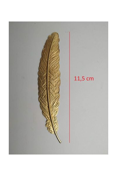 ema Metal (brass) Bookmark Separator with Leaves and Gift Saei