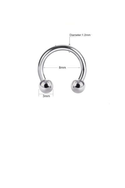 Vilma Aksesuar Steel Piercing Ear-lip-cartilage-tragus 8 mm