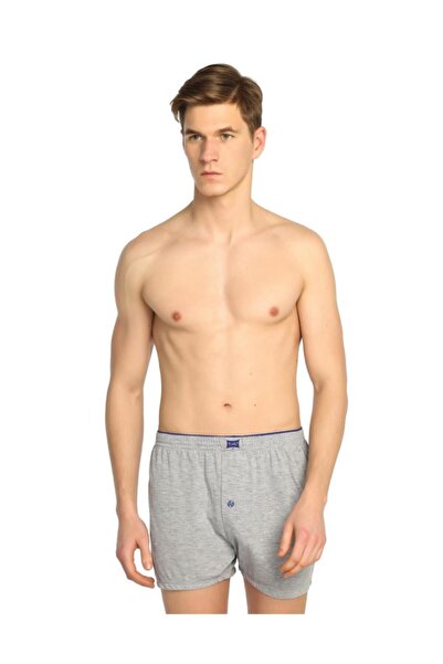 Tutku Combed Cotton Towel Waist Men's Boxer Gray