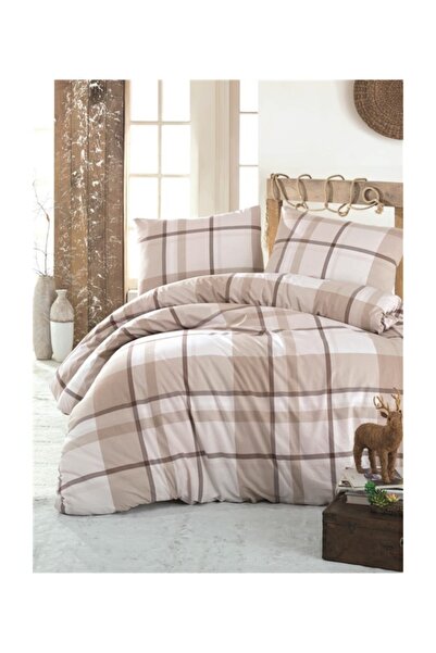 Taç Light Crystal Double Duvet Cover Set - Sava Brown