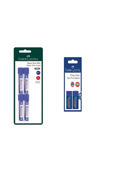 Faber Castell Μύτη μολυβιού 0,7 mm 2b 4 τεμαχίων + Γόμα εξετάσεων 2 τεμαχίων