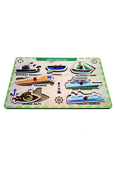 HAYAL Ahşap Tutmalı Bul Tak Yapboz Deniz Taşıtları