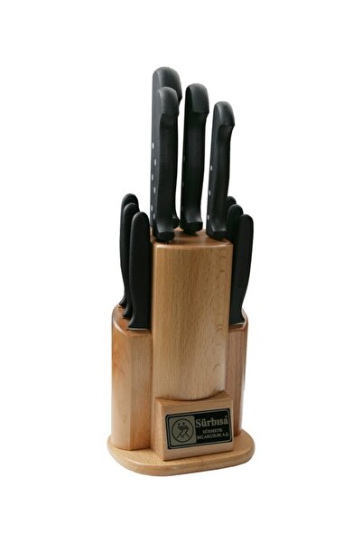 Sürbisa Sürmene Sürbısa 61504 Naturel Ahşap Standlı Mutfak Bıçak Seti 10 Lu