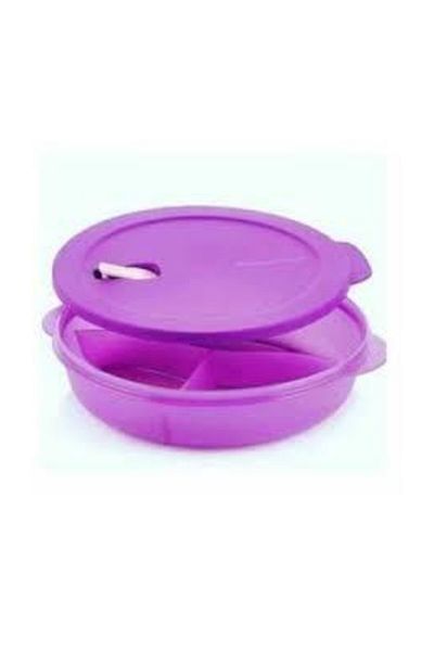 Tupperware Purple Micro Plate 3 - with Vacuum Lid and 3 Compartments