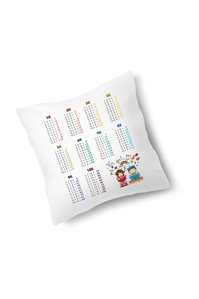hepenuygun Multiplication Table And Alphabet Printed Pillow Case