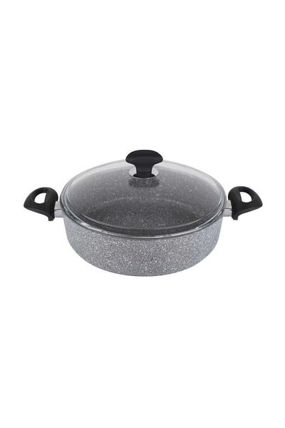 Tantitoni Granite Gray Shallow Pot 28cm