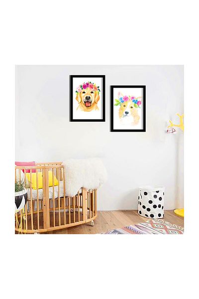 ÖZCANLAR ÇERÇEVE Baby Room Panel Painting MDF Print Διακόσμηση Ζώα Χώρα Παιδικό Δωμάτιο με κορνίζα 30x40