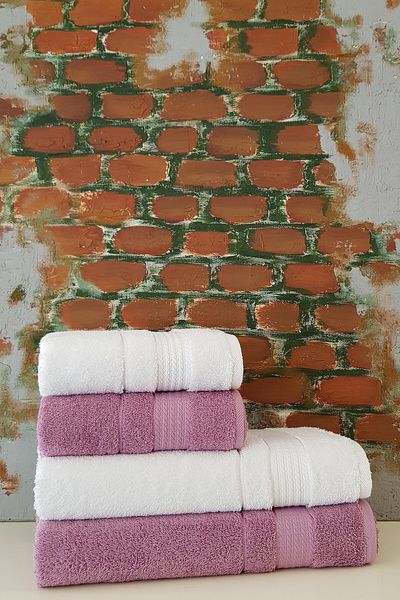 Özdilek Lilac White 4 Piece Trendy Bath Towel Set