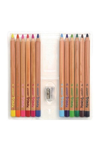 Alpıno Trimax Dry Crayons Jumbo 12 Colors 12 Pack