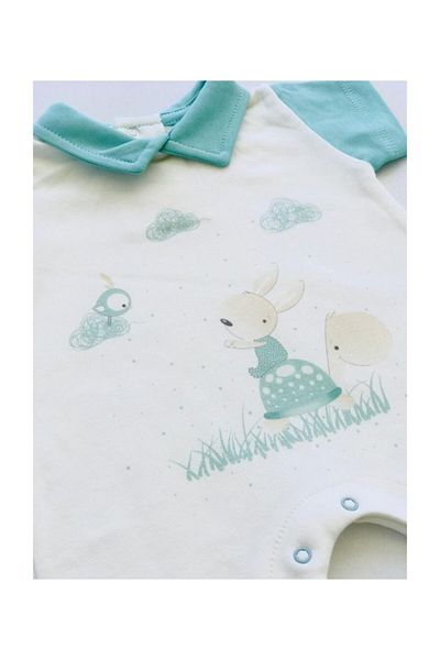 Bebitof Baby Bebitof Turtle Patterned Jumpsuit Mint Green