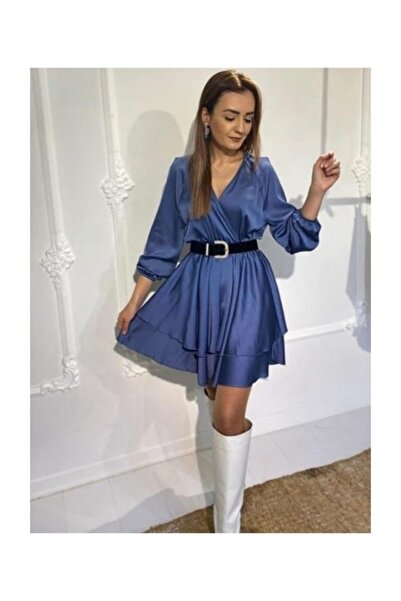 Hepsibitarz Kadın Mavi Gece Nişan Abiye Mezuniyet Şık Kadın Elbisesi