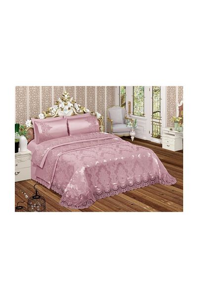 Bonny Home Σετ 6 τεμαχίων Hürrem Powder French Lace Chenille Pique - Σετ Κλινοσκεπάσματα
