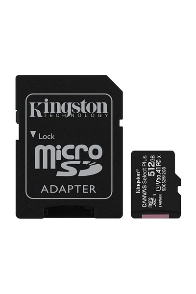 Kingston كينغستون 512 جيجابايت قماش حدد بلس بطاقة مايكرو اس دي Cl10 Sdcs2/512 جيجابايت