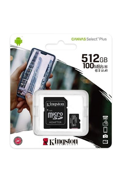 Kingston كينغستون 512 جيجابايت قماش حدد بلس بطاقة مايكرو اس دي Cl10 Sdcs2/512 جيجابايت