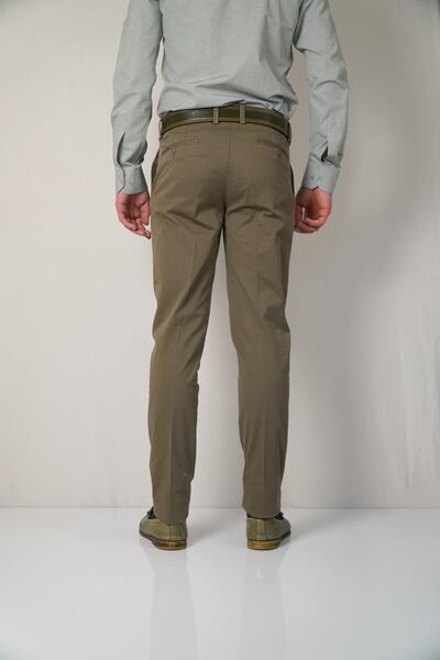 Bomonti Men's Khaki Trousers Lapilot Reaktiv Semi Slim Straight