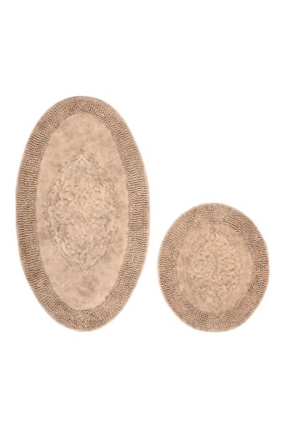 Alanur Home Salina Oval Cotton - Σφουγγαρίστρα 2 τεμαχίων, Ζυμαρικά, Αντίκα Ανοιχτό Καφέ