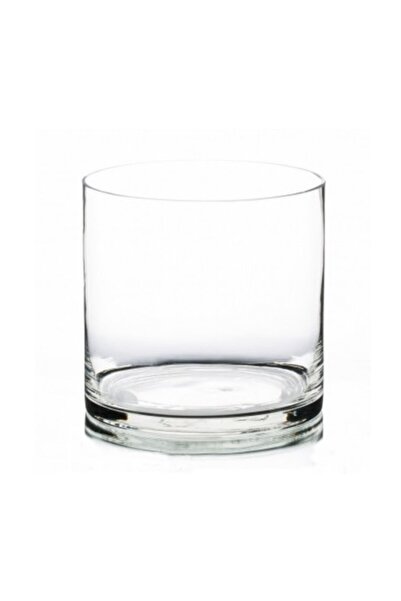 GLASSY Silindir Cam Vazo 19 Çap 20  cm