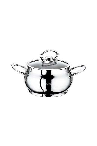 OMS 2009 Steel 12 X 9 Hot Pot Mini Deep Pot 1.10 Lt. (glass Lid)