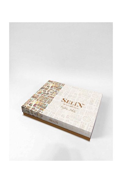 Selin Boxed Luxury Linen Linen 26 Piece Tablecloth Set for 8 People - Feeling - Powder Color