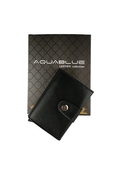Aquablue Genuine Leather Automatic Mechanism Smart Wallet Card Holder RFID Protected