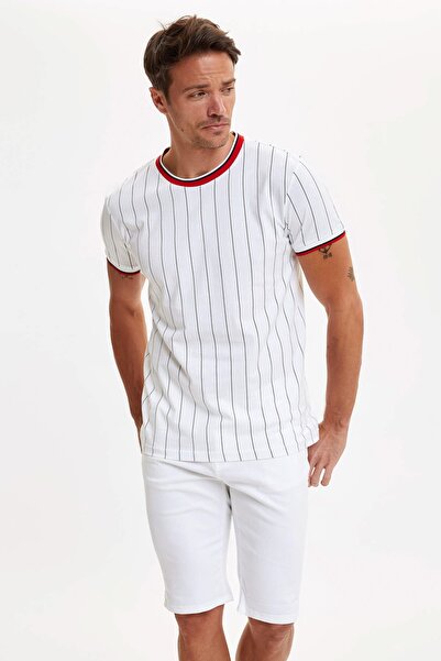 DeFacto Men's White Five Pocket Regular Fit Bermuda Shorts N2251AZ20SM
