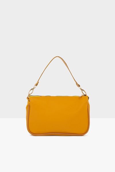 Bagmori Yellow Women's Satin Corded Baguette Bag M000004464
