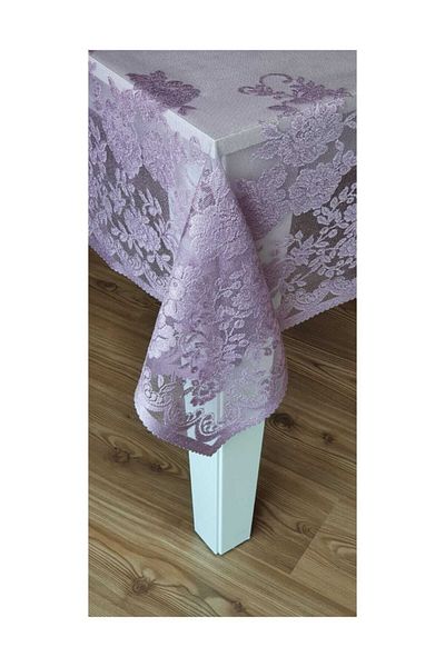 WENESSİ Față de masă tricotată cu model trandafiri 160x160 (liliac)