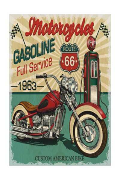 Hayat Poster Vintage ξύλινη αφίσα - Σχεδιασμός ρετρό κινητήρα