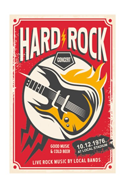 Hayat Poster Ξύλινη αφίσα - Hard Rock Ρετρό Vintage Σχέδιο