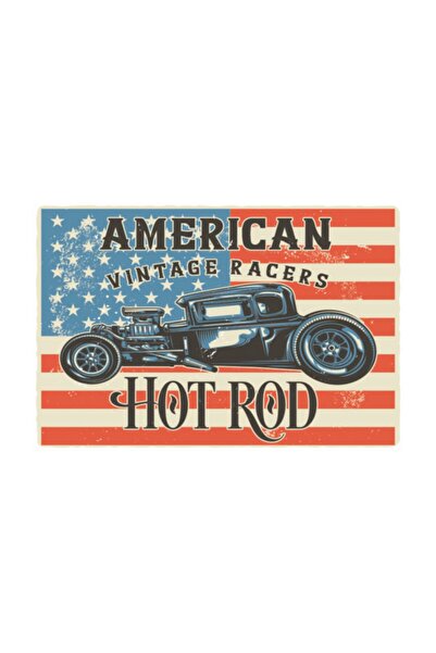Hayat Poster Vintage American Racing ρετρό ξύλινη αφίσα