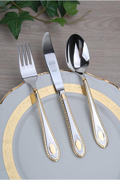 Genel Markalar Nadine Parlak Altın 96 Parça Çatal Bıçak Seti