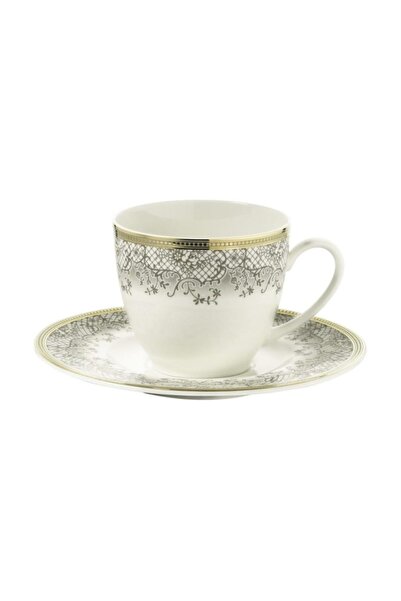 Kütahya Porselen 6'lı Bone Kalipso Desen Kahve Fincan Takımı 930621 Bnkl12kt4...