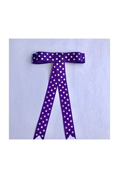 Yeşim Aksesuar Polka Dot Bow Automatic Purple Buckle