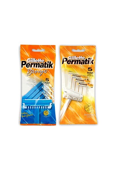 Gillette Permatik Kullan At Tıraş Bıçağı 5 Li + Banyo 5 Li Set