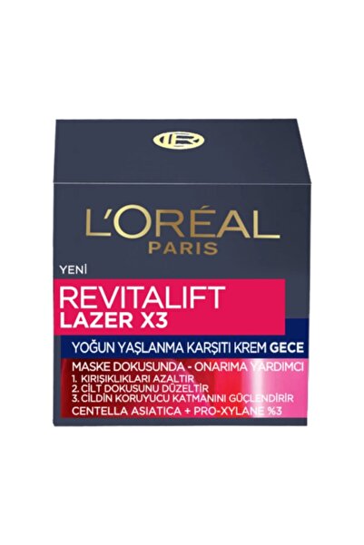 L'Oreal Paris L'oréal Paris Revitalift Lazer X3 Yoğun Yaşlanma Karşıtı Gece Bakım Kremi